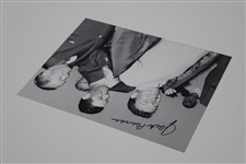 Jack Burke Signed B&W Photo Receiving Green Jacket from Middlecoff with Jones JSA ALOA