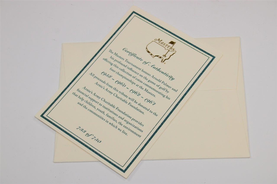 Arnold Palmer Ltd Ed Masters Commemorative Coins Set in Original Emerald Box with COA #733/750