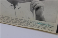 Roberto De Vicenzo 1968 Masters AP Wire Photo - April 14th