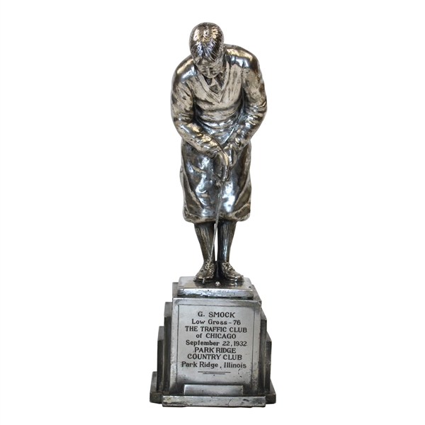 1932 Bobby Jones The Traffic Club of Chicago G. Smock Low Gross at Park Ridge CC Trophy