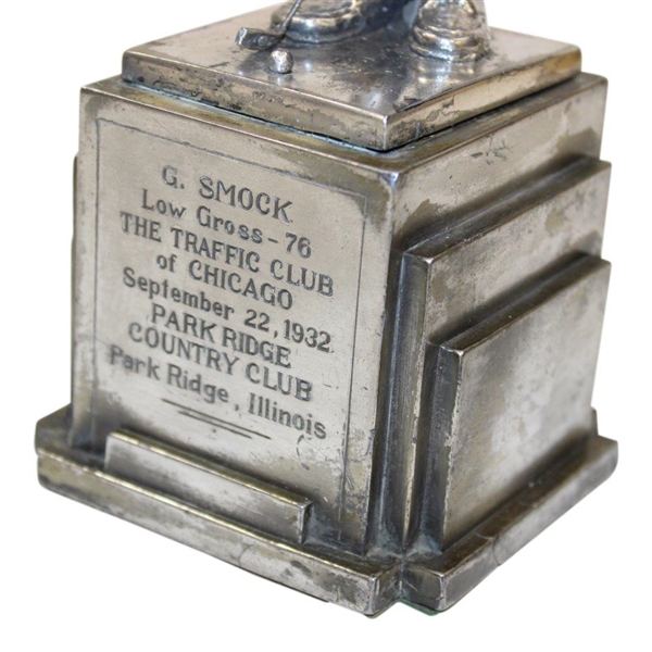 1932 Bobby Jones The Traffic Club of Chicago G. Smock Low Gross at Park Ridge CC Trophy
