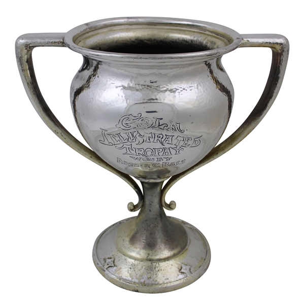 Large Derby Silver Plate Co. Golf Illustrated Trophy Won by Arthur C. Bass