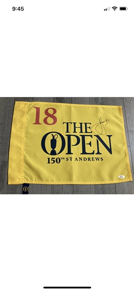 Cam Smith Signed 2022 The OPEN at St. Andrews Screen Flag PSA #AM41827
