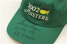 Gary Player Signed 2002 Masters Green Hat w/Years Won & '52 Times' JSA #AH61363