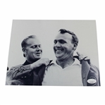 Jack Nicklaus Signed Putting Green Jacket on Arnold Palmer B&W Photo JSA #AH61368