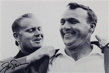 Jack Nicklaus Signed Putting Green Jacket on Arnold Palmer B&W Photo JSA #AH61368