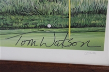 Tom Watson Signed US Open at Pebble Beach 17th Chip Ltd Ed Print 25/250 - Framed JSA ALOA
