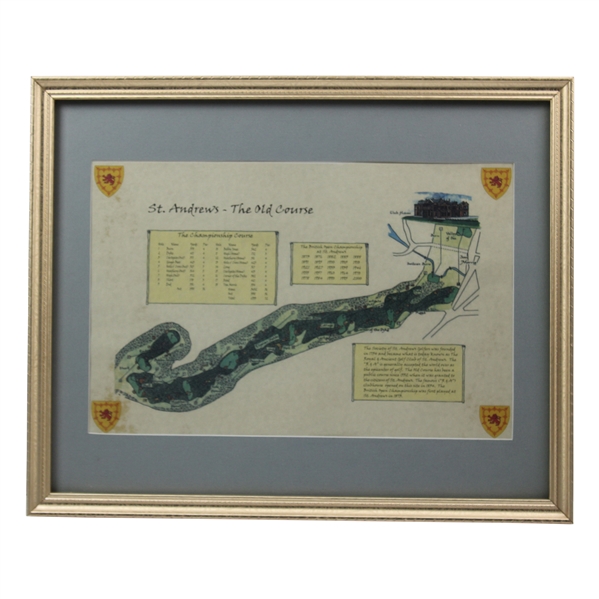St. Andrews 'The Old Course' Undated Print - Framed