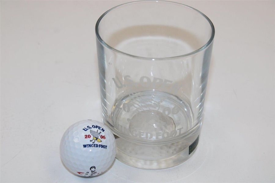 2006 US Open at Winged Foot Rocks Glass, Hat & Golf Ball