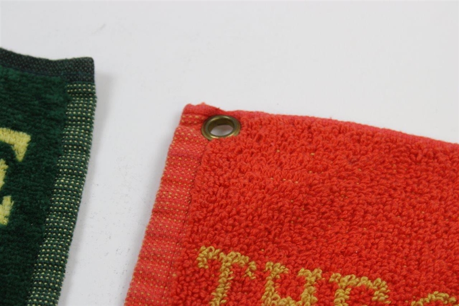 Two (2) The Old Course St. Andrews Golf Bag Towels - Green & Red