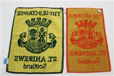 Two (2) The Old Course St. Andrews Golf Bag Towels - Green & Red