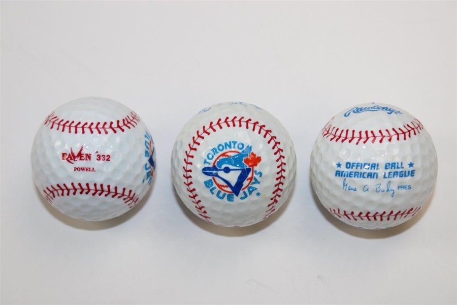 Three (3) Sleeves of Toronto Blue Jays Official SportBall Baseball Themed Golf Balls - Unused