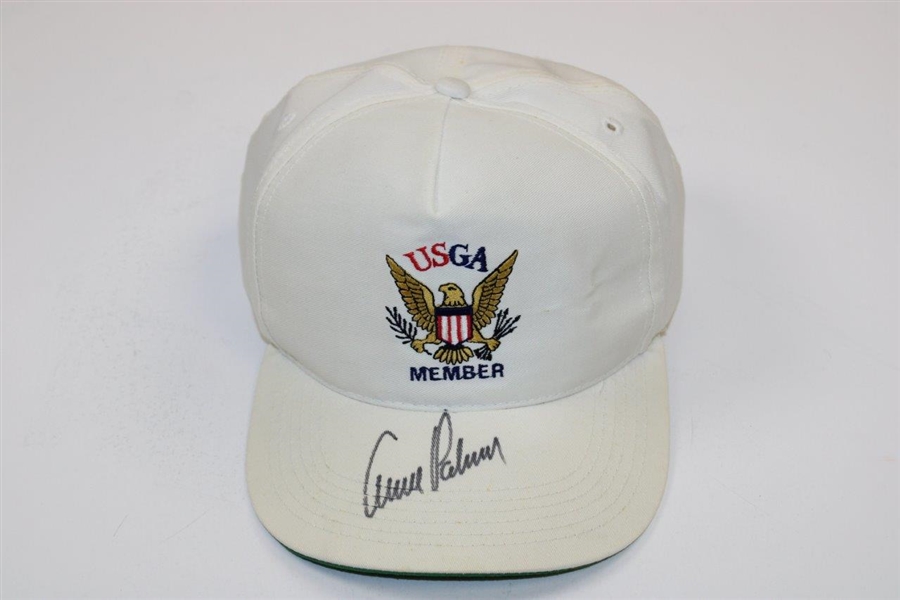 Arnold Palmer Signed USGA Member Hat w/2000 GTE Classic Championship Badge JSA ALOA