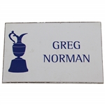 Greg Norman Locker Room Name Plate From British Open - Past Champ