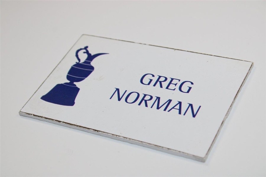 Greg Norman Locker Room Name Plate From British Open - Past Champ