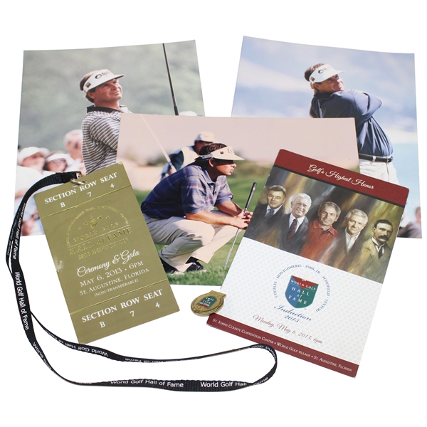 Fred Couples 2013 Hall Of Fame Induction Package W/ Pin, Ticket, Program, & 3 8 X 10 Career Photos