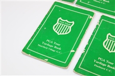 Five (5) Official PGA Tour Yardage Guides From Various Tournaments Incl. Memorial & Pinehurst