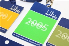 Five (5) Different Dunhill Links Championship Caddy/Staff Badges 1995, 2001, 2002, 2005 & 2007