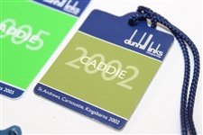 Five (5) Different Dunhill Links Championship Caddy/Staff Badges 1995, 2001, 2002, 2005 & 2007
