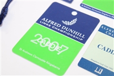 Five (5) Different Dunhill Links Championship Caddy/Staff Badges 1995, 2001, 2002, 2005 & 2007