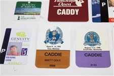 Twelve (12) Different Caddie Badges w/Majors & Season Long Badges Included