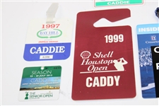 Twelve (12) Different Caddie Badges w/Majors & Season Long Badges Included