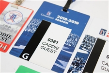 Six (6) Different Caddie Guest Badges w/Majors & Season Long PGA Tour Badges
