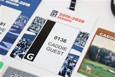 Six (6) Different Caddie Guest Badges w/Majors & Season Long PGA Tour Badges