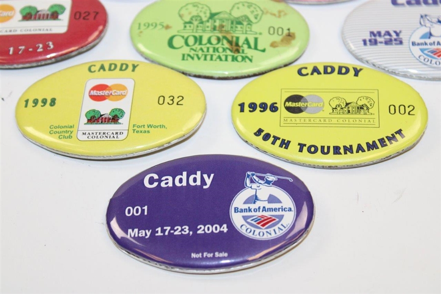 Ten (10) Different Years of Caddy Badges from Colonial PGA Event 95-11