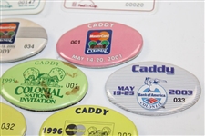 Ten (10) Different Years of Caddy Badges from Colonial PGA Event 95-11