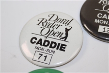 Five (5) Different Years Caddie Badges Doral Ryder Open PGA Event