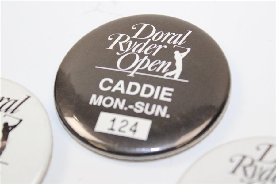 Five (5) Different Years Caddie Badges Doral Ryder Open PGA Event