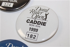 Five (5) Different Years Caddie Badges Doral Ryder Open PGA Event