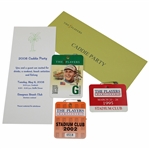 Three (3) Week Long Players Championship Badges 1995, 2002, 2008 & Caddy Party Invite