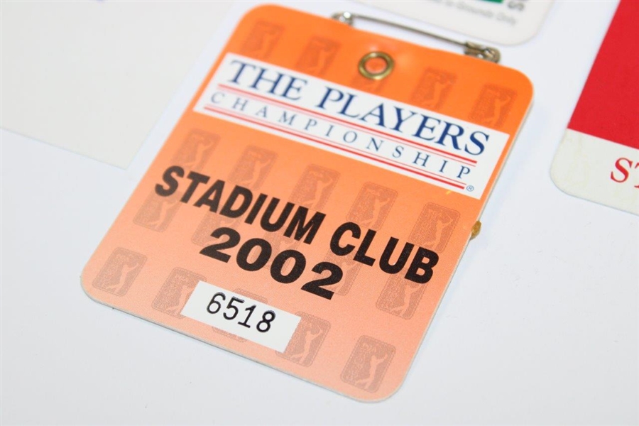 Three (3) Week Long Players Championship Badges 1995, 2002, 2008 & Caddy Party Invite