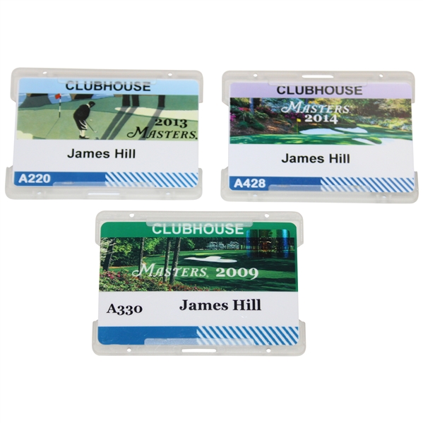 Three (3) Masters Tournament Clubhouse Badges - 2009, 2013 & 2014