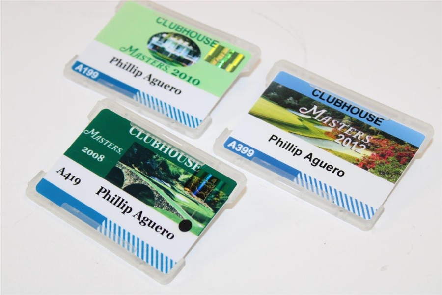 Three (3) Masters Tournament Clubhouse Badges - 2008, 2010 & 2012