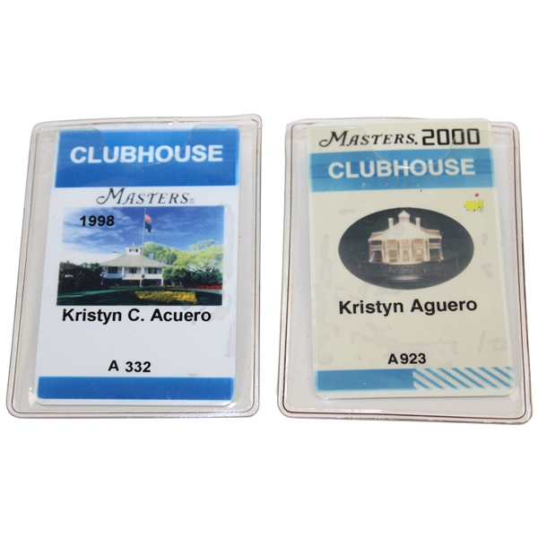 Two (2) Masters Tournament Clubhouse Badges - 1998 & 2000