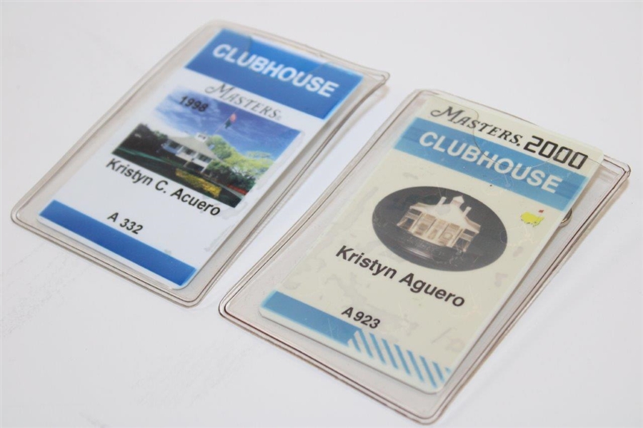 Two (2) Masters Tournament Clubhouse Badges - 1998 & 2000