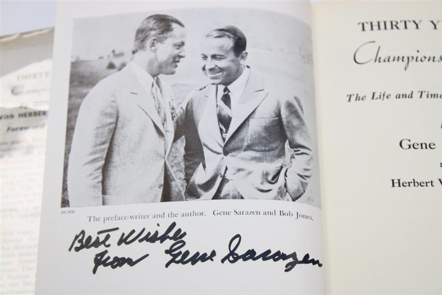 Gene Sarazen Signed 1950 'Thirty Years of Championship Golf' 1st Ed. Book JSA ALOA