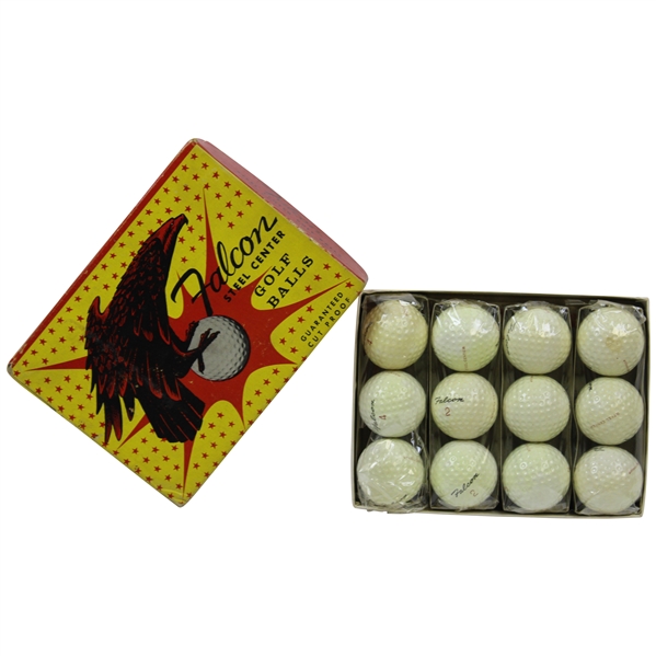 Classic Dozen Wrapped Falcon Steel Center Golf Balls in Original Box