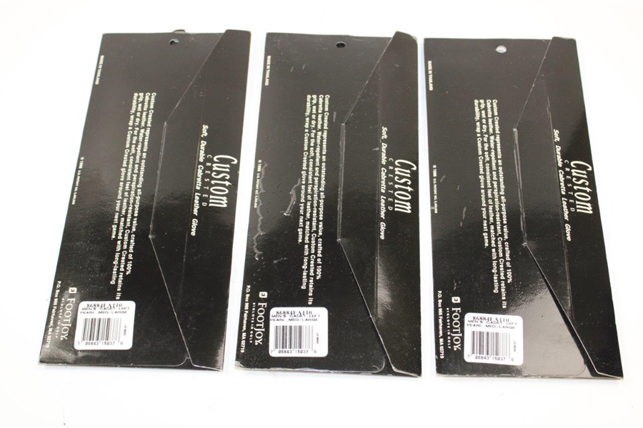 Three (3) FootJoy Custom Crested TPC Gloves in Original Packages