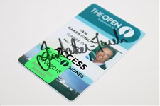 Ian Baker-Finch Signed 2008 Open Championship Turner TV Access Badge JSA ALOA