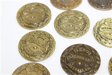 Lot of Thirteen (13) PGA Tour TPC Dedication Opening Day Medallions - Various Years 1980-1992