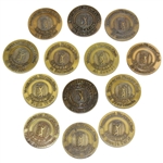 Lot of Thirteen (13) PGA Tour TPC Dedication Opening Day Medallions - Various Years 1980-1992