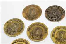 Lot of Thirteen (13) PGA Tour TPC Dedication Opening Day Medallions - Various Years 1980-1992