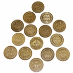 Lot of Fifteen (15) PGA Tour TPC Dedication Opening Day Medallions - Various Years 1996-2004