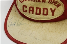 Arnold Palmer & Gary Player Signed Vintage Canadian Open Caddy Red/Tan Hat JSA ALOA