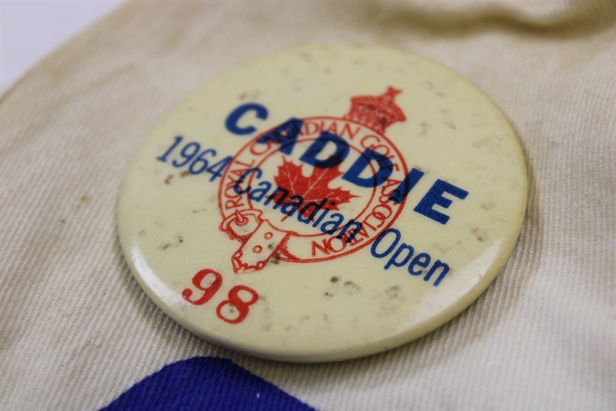 1964 Canadian Open Caddy Bib with Scorecard & Caddie Badge #98