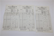 Ten (10) 1983 Silk Cut Masters Pro-Am Used Official Scorecards - Gallacher, O'Connor & others